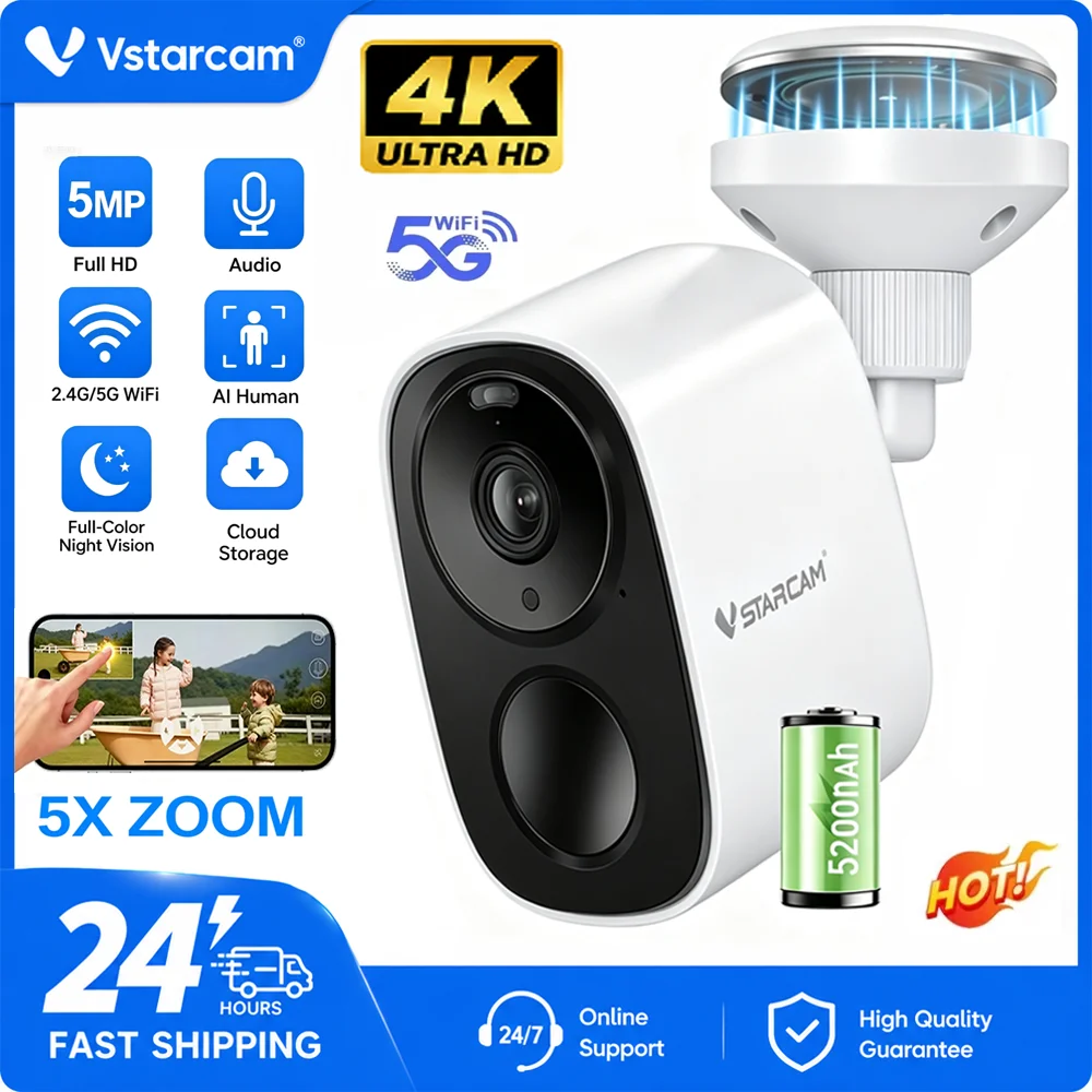 Caméra de surveillance 4K WIFI à batterie, 5MP, pour maison intelligente, CCTV extérieure, détection humanoïde PIR, caméra de sécurité magnétique 1 Caméra de surveillance 4K WIFI à batterie, 5MP, pour maison intelligente, CCTV extérieure, détection humanoïde PIR, caméra de sécurité magnétique 1