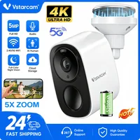 Caméra de surveillance 4K WIFI à batterie, 5MP, pour maison intelligente, CCTV extérieure, détection humanoïde PIR, caméra de sécurité magnétique 1