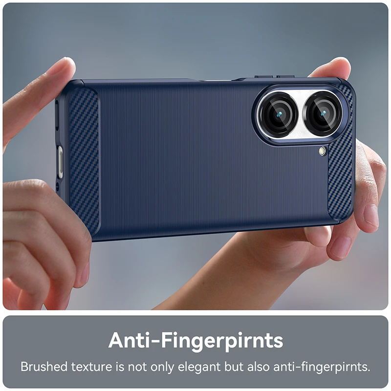 Luxury Silicone Shockproof Carbon Fiber Back Soft Phone Case