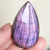 Pendentif en labradorite violette naturelle, bijoux en labradorite violette pure, 50x30x7mm, collier pour femmes et hommes, AAAAAA 3