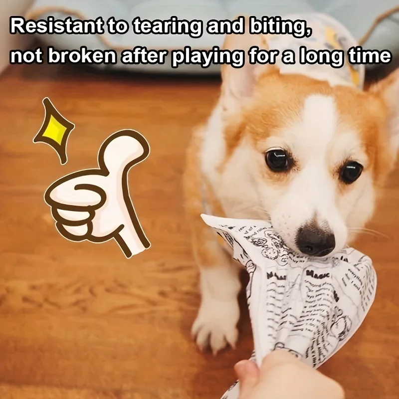 Pet Dog Newspaper Toy, Chew Durable Squeaky Toy Interactive Dog Teeth Molar Toys 3