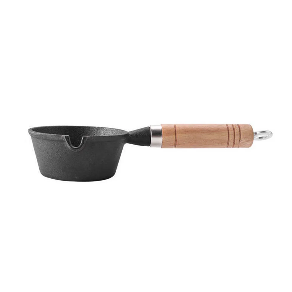 

Mini Hot Oil Pan Melting Pot with Wooden Handle Kitchen Butter Heating Pancake Griddle