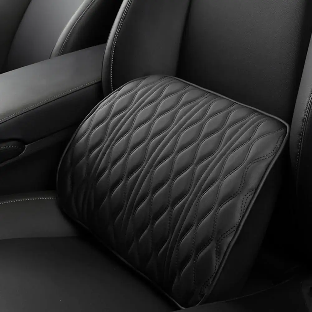 PU Leather Car Headrest Memory Foam Car Rest Neck Pillow Back Cushion Auto Seat Neck Rest Waist Supports Set Car Lumbar Pillows