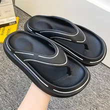 

Thick Sole Slippers Women Men Summer Thong Flip Flops Outdoor Beach Sandals EVA Casual Flat Platform Shoes Couple Pillow Slides