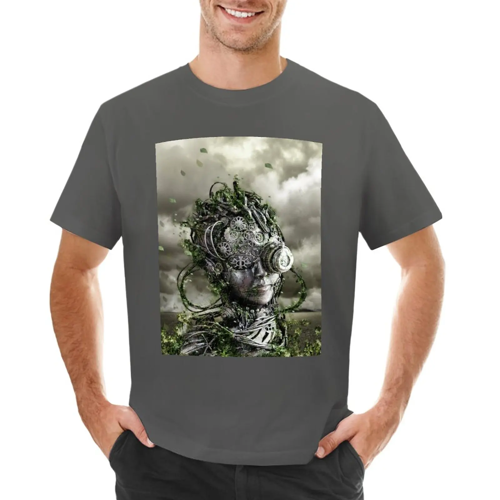 

Steampunk head wrapped in the leaves of life T-Shirt Blouse tops Men's clothing
