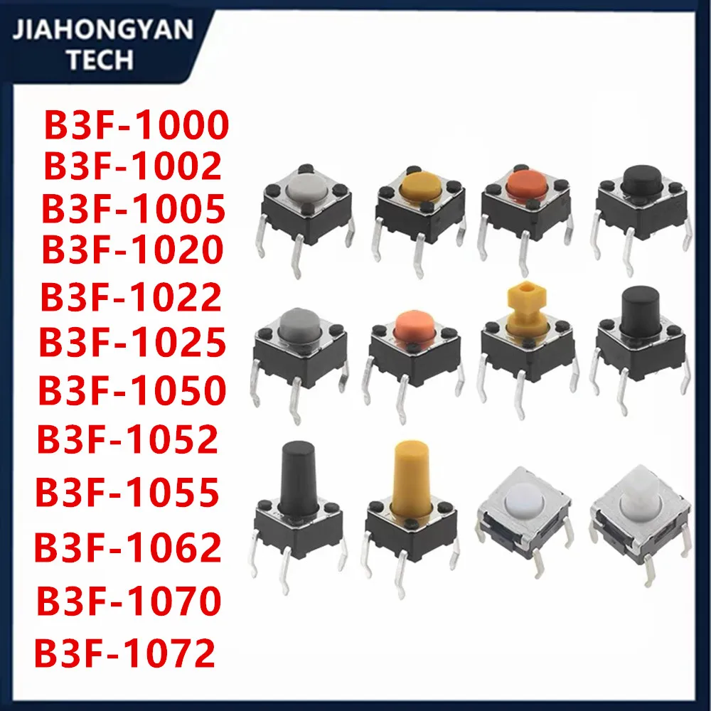 Power Control Switch-Button-100Pcs B3F-4055 12x12x7.3 Mm Tactile