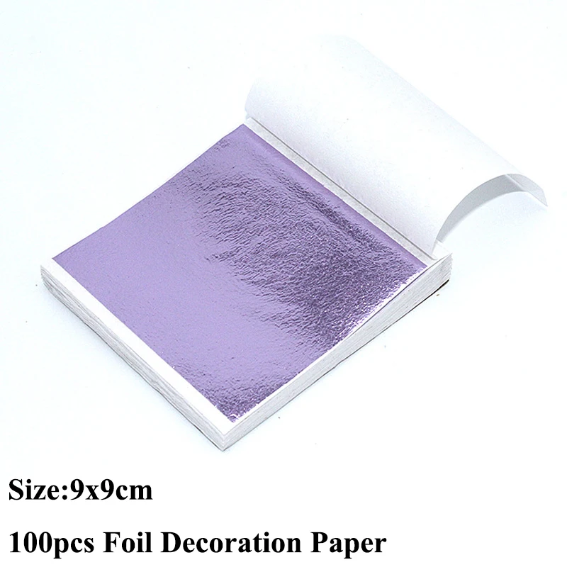 Imitation Gold Silver Copper Foil Sheets for DIY Crafts and Home Decoration - 100pcs