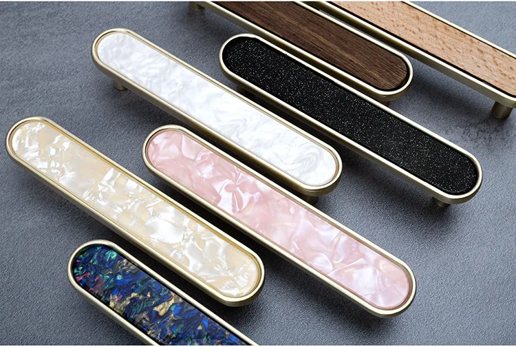 Description Picture 4 of itemKAK Gold Kitchen Cabinet Handles Nordic Pastoral Furniture Handles Black Dresser Drawer Knobs and Handles Zinc Alloy Hardware