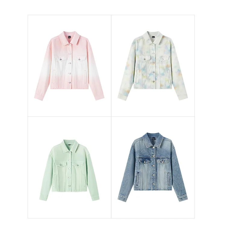 Denim Jacket Women Short Style Fringed Trendy Street Style Spring Dopamine Loose Lapel Jacket
