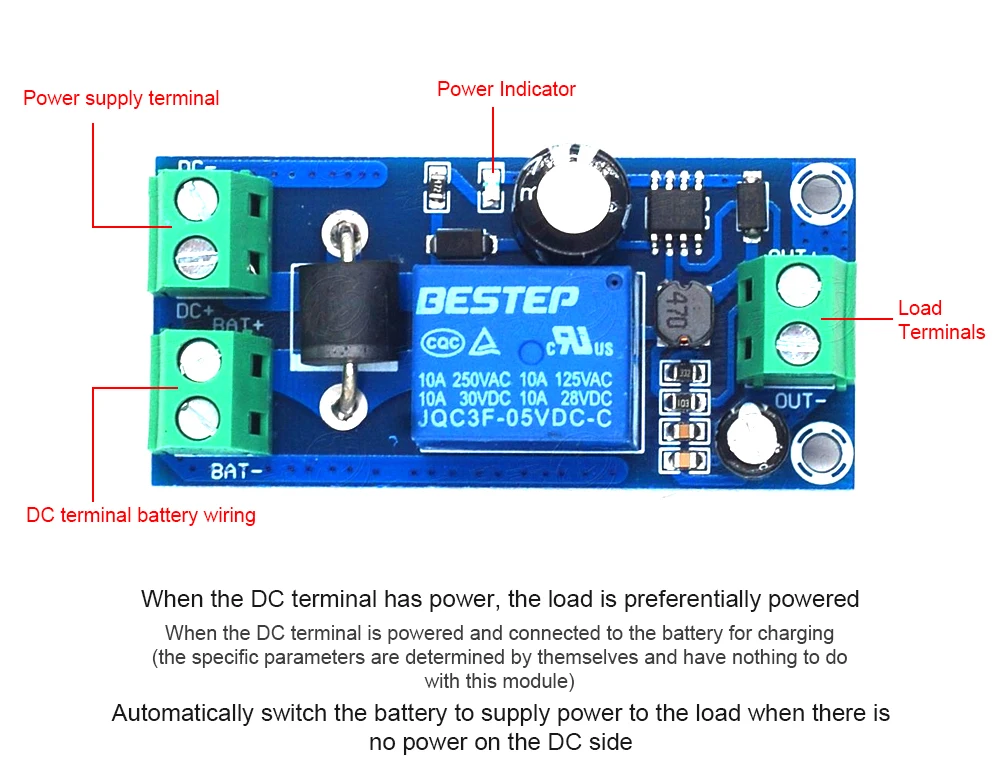 Battery protection module,battery protection board,electronic switch control board,power supply module UPS Board Power-OFF Protection Module Automatic Switching UPS Emergency Cut-off Battery Power Supply 5V to 48V Control Board