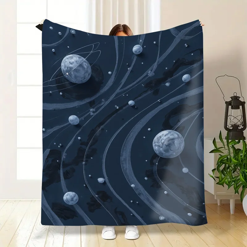 Lightweight Flannel Cosmic Planet Baby Blanket