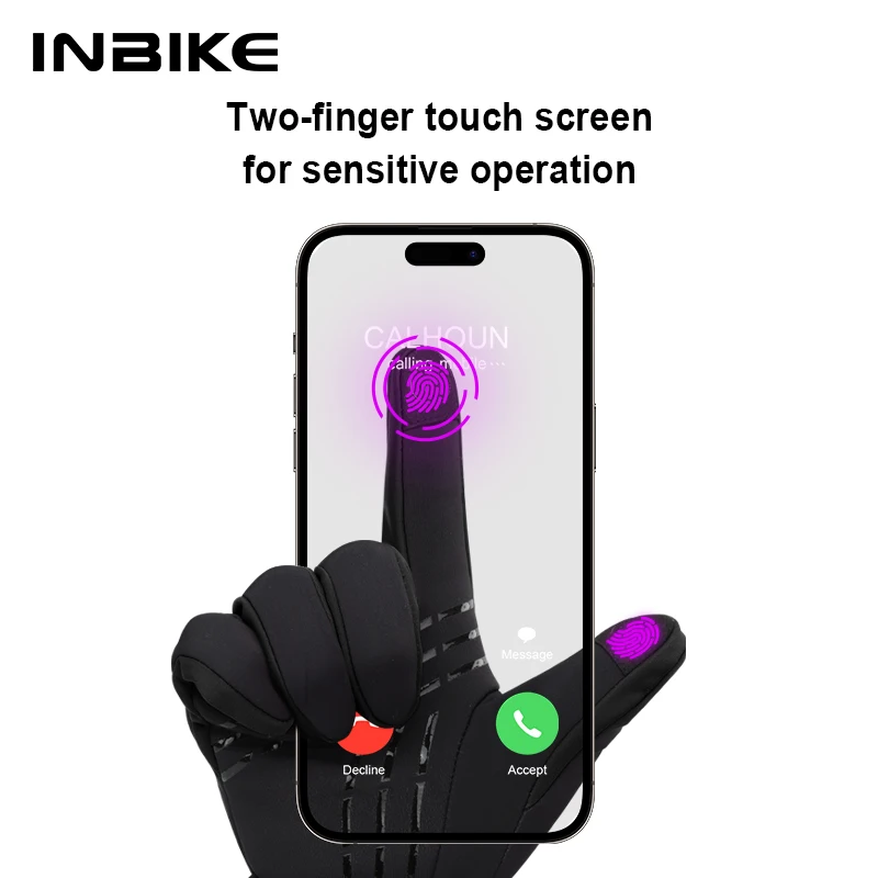 INBIKE Touch Screen Warm Cycling Gloves Outdoor Cycling Bicycle Waterproof Winter Mountain Bike Windproof Anti-slip 4