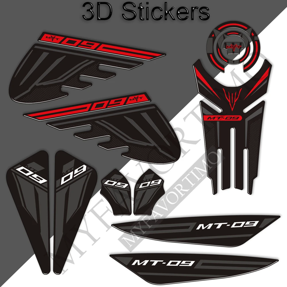 

Motorcycle Stickers Decals Wind Deflector Gas Fuel Oil Kit Knee Tank Pad Protector For Yamaha MT09 MT FZ 09 SP 2021 2022