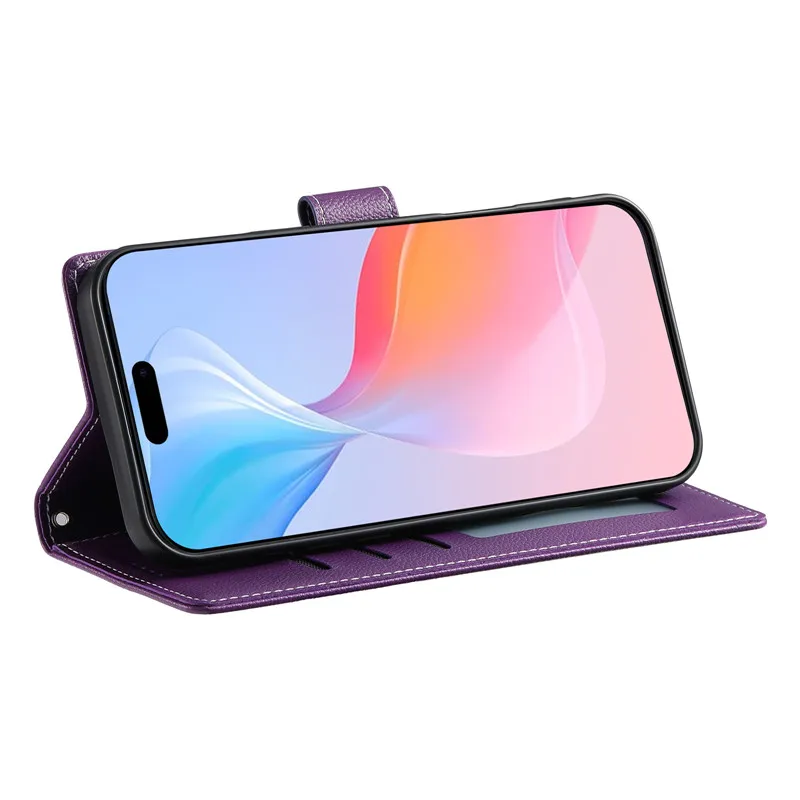 Retro Fruit Color Series Flip Wallet Leather Phone Cover with Card Holder