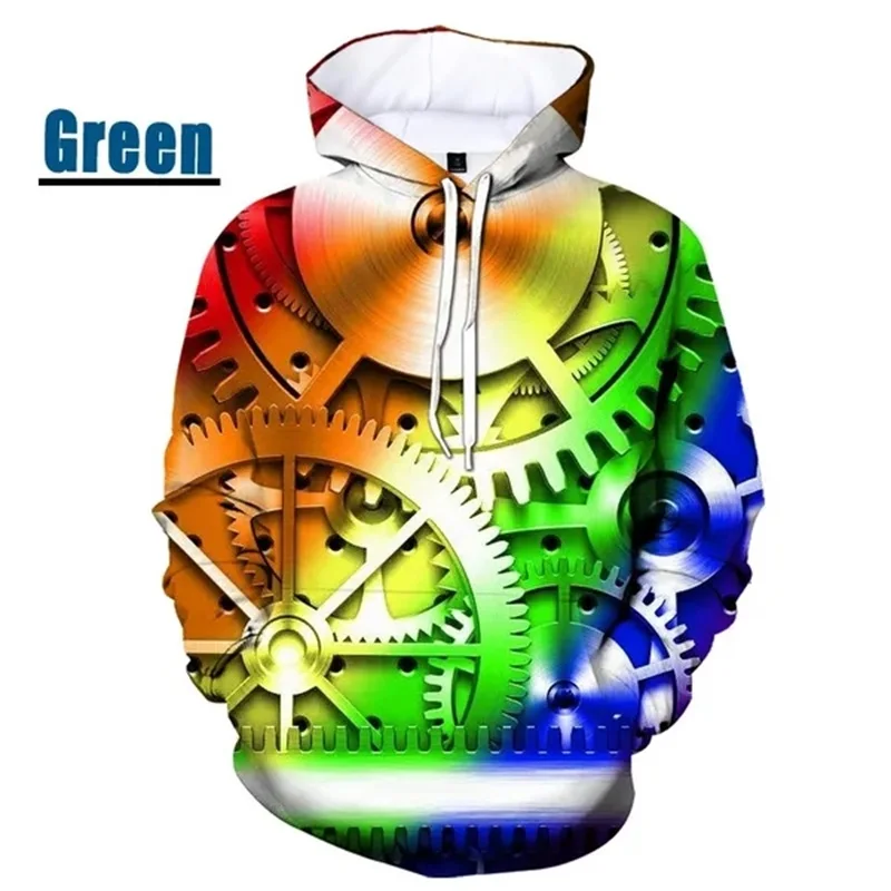 thumbnail image 1 of Sudadera con capucha con estampado 3D de engranajes mecánicos, sudadera de manga larga de gran tamaño, chándales casuales para hombre, sudaderas de mujer, 1 of 5