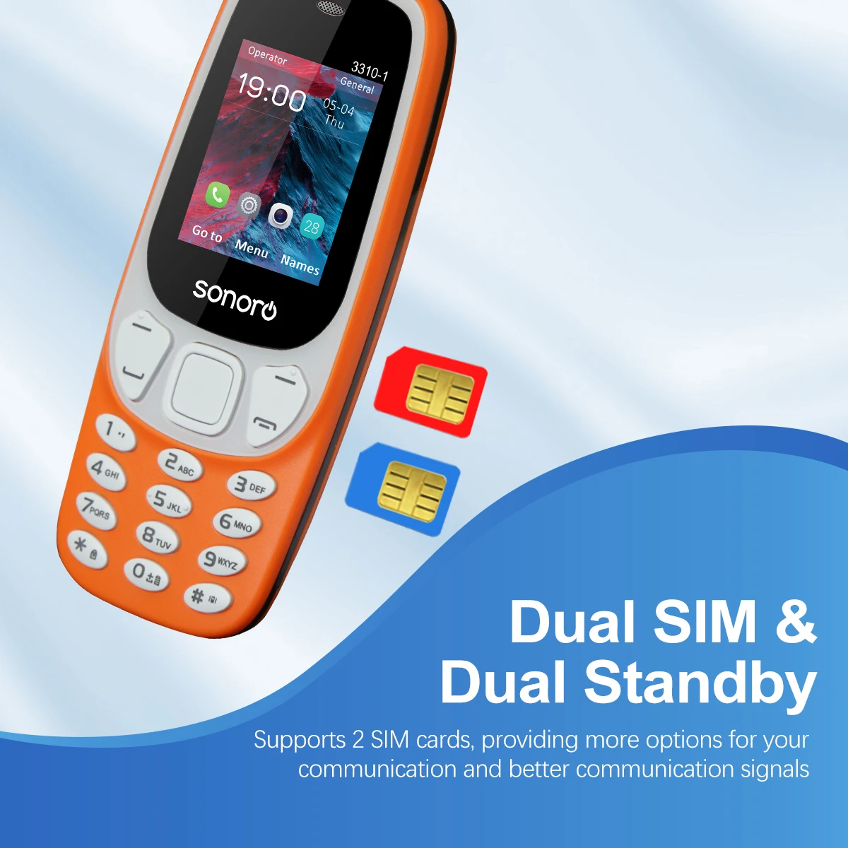 MKTEL 3310-1 Feature Phone 1.77inch 800mAh Battery Display Dual SIM Dual Standby MP3/MP4/FM/Radio Torch Senior Phone 5