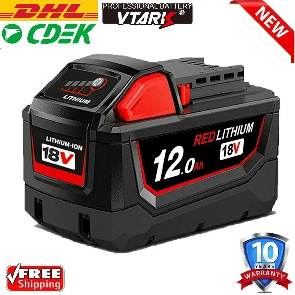 Original für Milwaukee M18 Elektrowerkzeug-Akku, Ladegerät, BR, XC, 18 V, 12000 mAh M18B5, 48-11-1860, eingebauter 21700-Akku – Detail 2