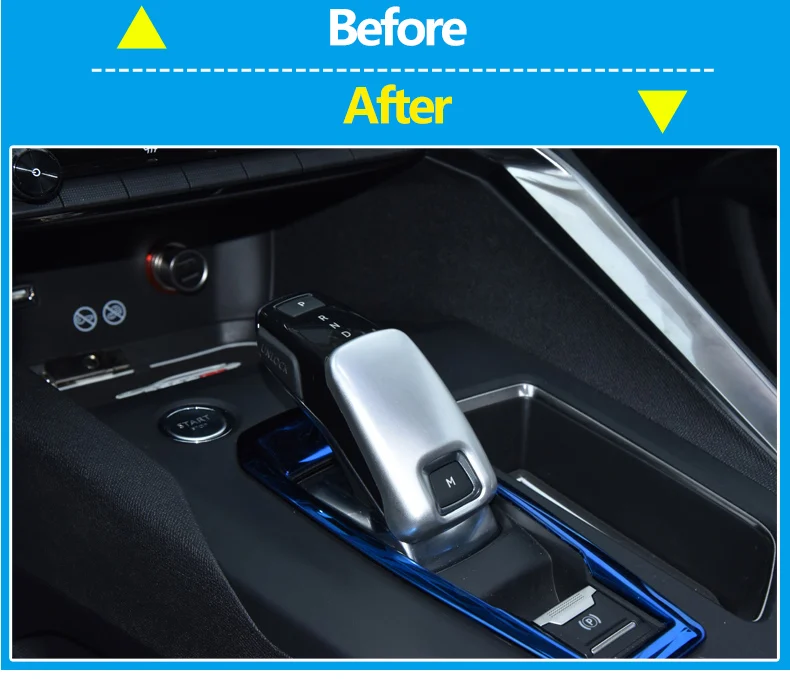 Carbon Auto Schaltknauf Getriebe Kopf Abdeckung Fall Trim Aufkleber Für Peugeot 3008 5008 GT 2016 2017 2018 2019 2020 2021 2022 2023 – Detail 2