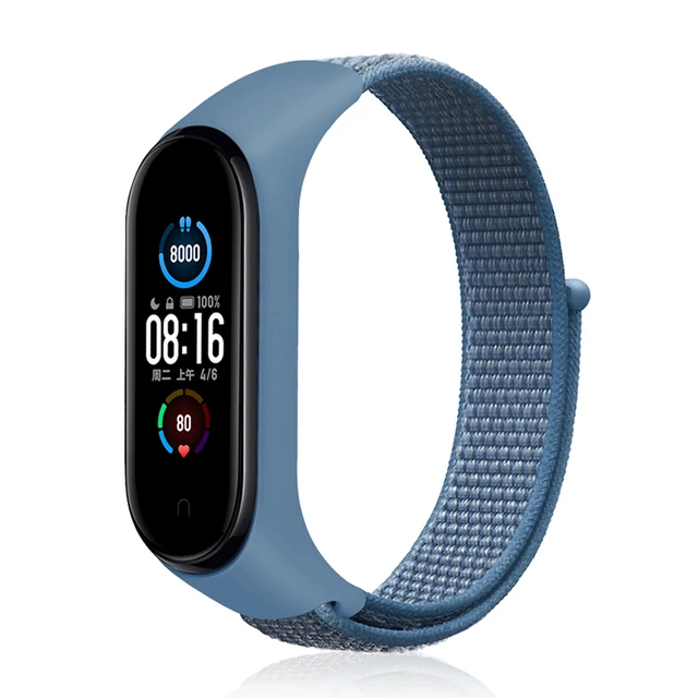 Nylon Strap For xiaomi mi band 6 Bracelet watchband pulsera correa Strap Miband Bracelet Wristband Sport loop Mi band 5 4 3 Cape blue 10