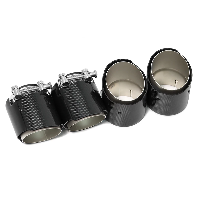 Exhaust Muffler Tip Exhaust Pipe Muffler Exhaust Trim Pipe 4 PCS/lot Carbon Fiber Matte For BMW M2 F87 M3 F80 M4 F82 M5 F10 M6 F12 70mm Nozzle Tailpipe