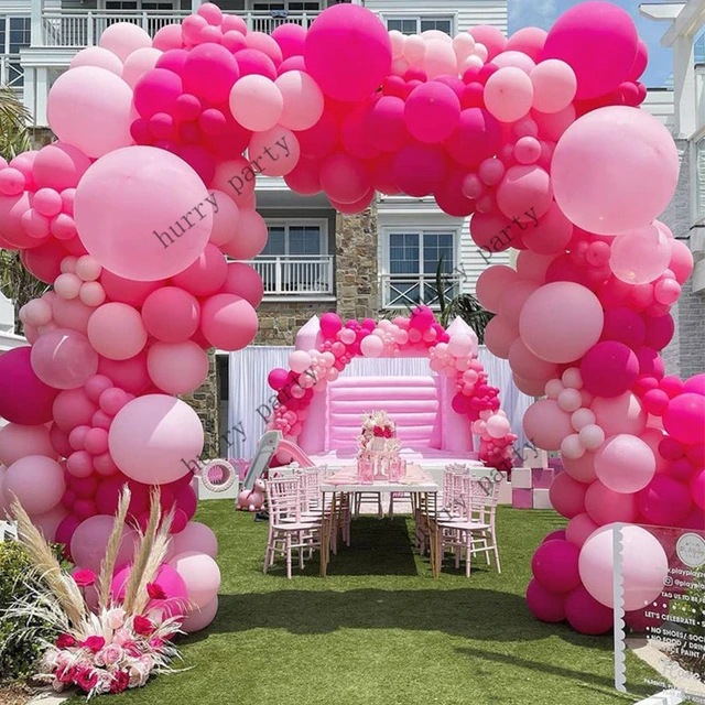 107 Piezas Globos Color Rosa Intenso Blanco Kit Arco - Temu