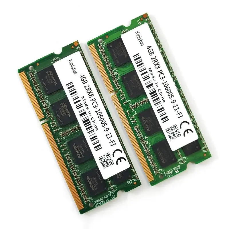 Kinlstuo RAMS DDR3 4GB 1333MHz memoria per Laptop ddr3 4gb 2 rx8 PC3-10600S-9-11-F3 SODIMM 1.5V 204PIN