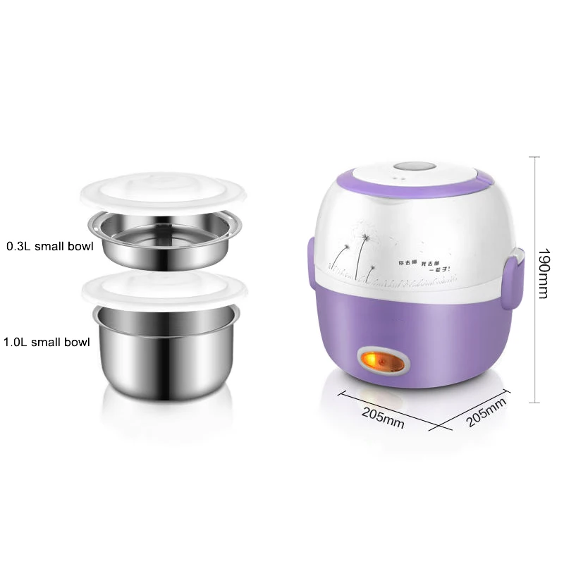3-Layer Electric Lunch Box Steamer Pot Rice Cooker Stainless Steel
