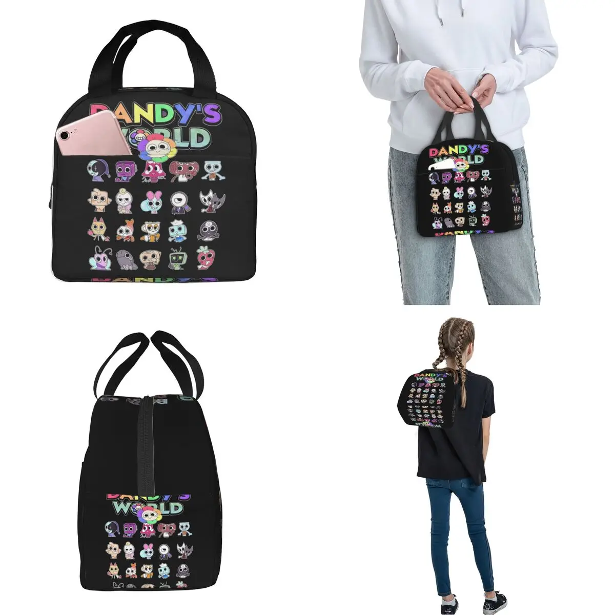 Dandy's World Insulated Lunch Bag Thermal Bag Meal Container Leakproof Tote Lunch Box Girl Boy Office Picnic