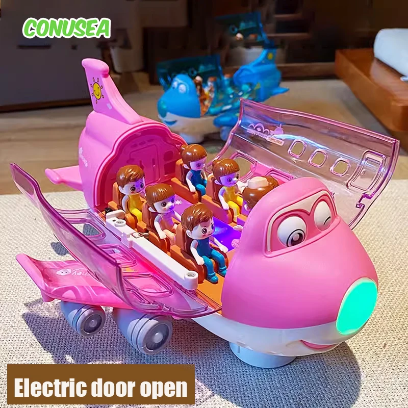 Kids Toys Electric Plane Aircraft Toys Car Airplane Model Music Simulation Boy Children Traffic Toy Christmas Gifts for Girls