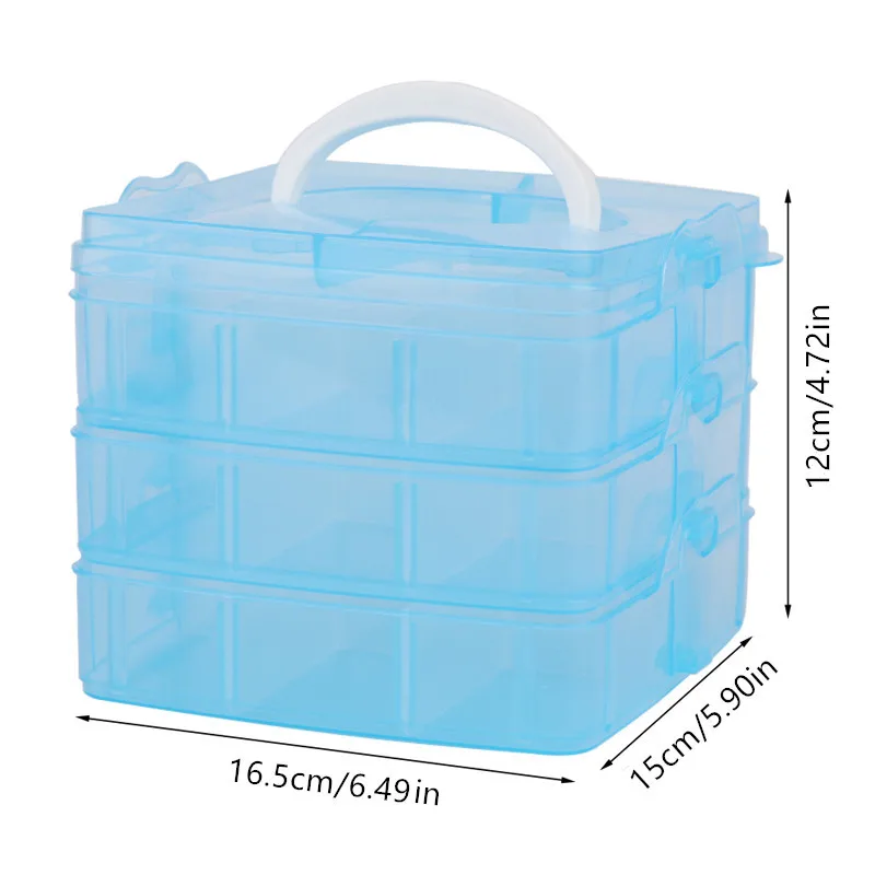 LMDZ 3 Layers 18 Compartments Plastic Storage Box Clear Organizer Multifunction Empty Box Sewing Tools Jewelry Container storage box plastic storage box