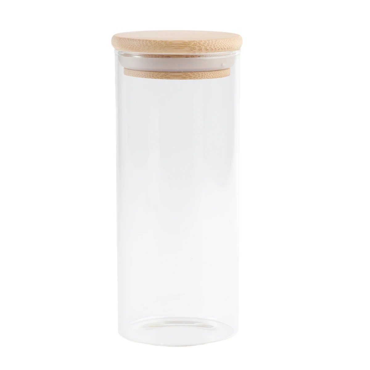 Transparent Airtight Food Storage Jars with bamboo Lids For Kitchen Pantry Organization and Seasoning Storage storage jar