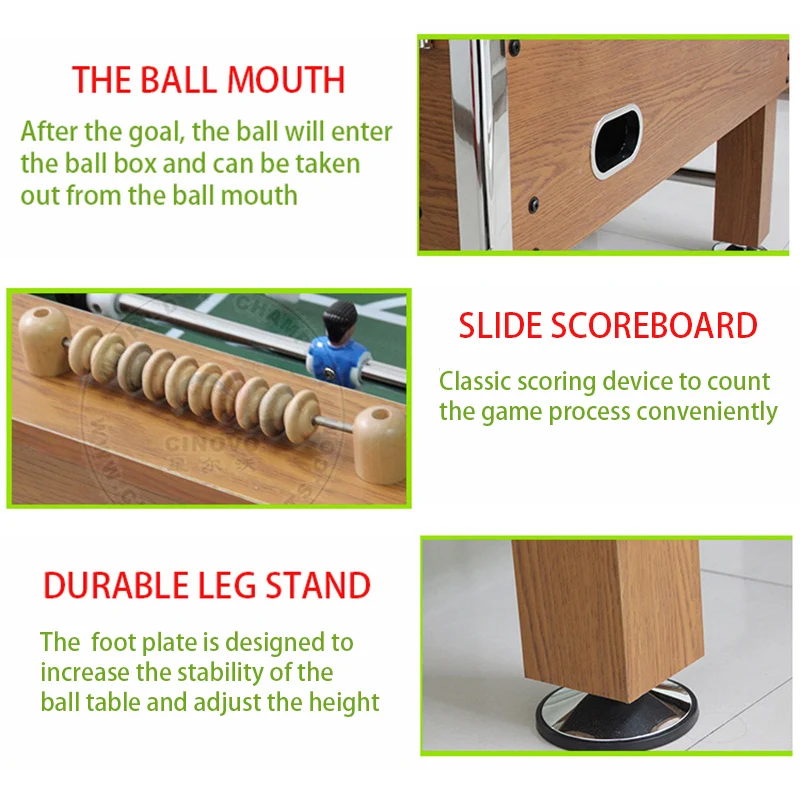 Large Standard Soccer Gaming Table, Professional Hand Football Game Table, Wooden Indoor for Adults, 55"