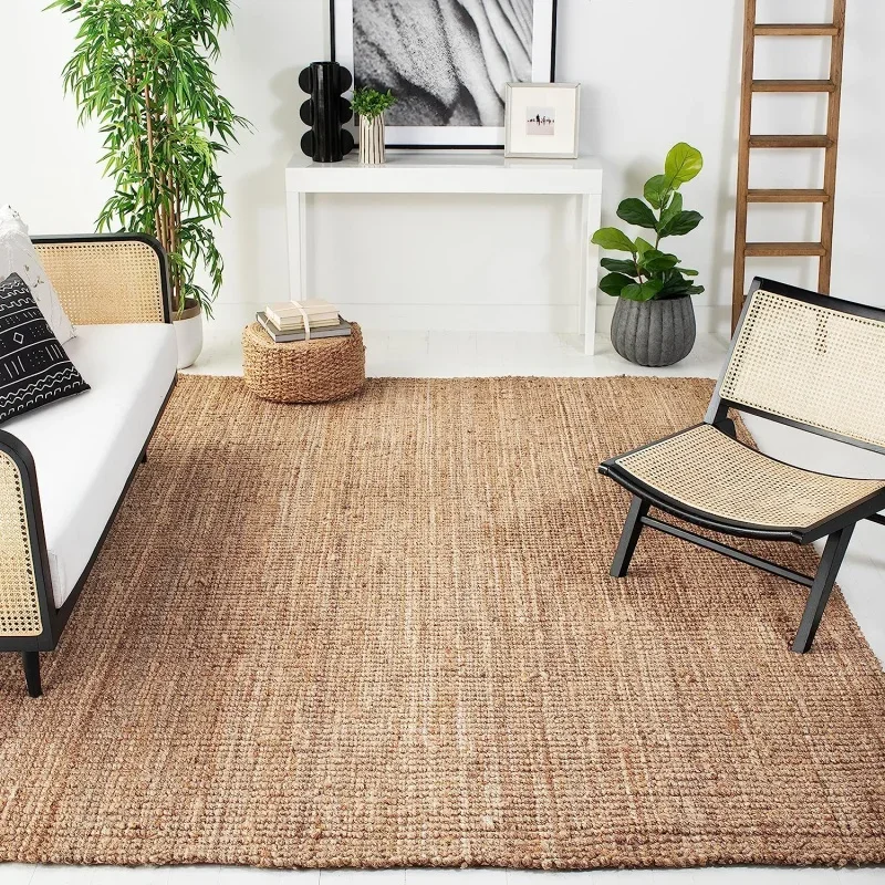

SAFAVIEH Natural Fiber Collection Area Rug - 9' x 12', Natural, Handmade Farmhouse Jute, Ideal for High Traffic Areas in Living