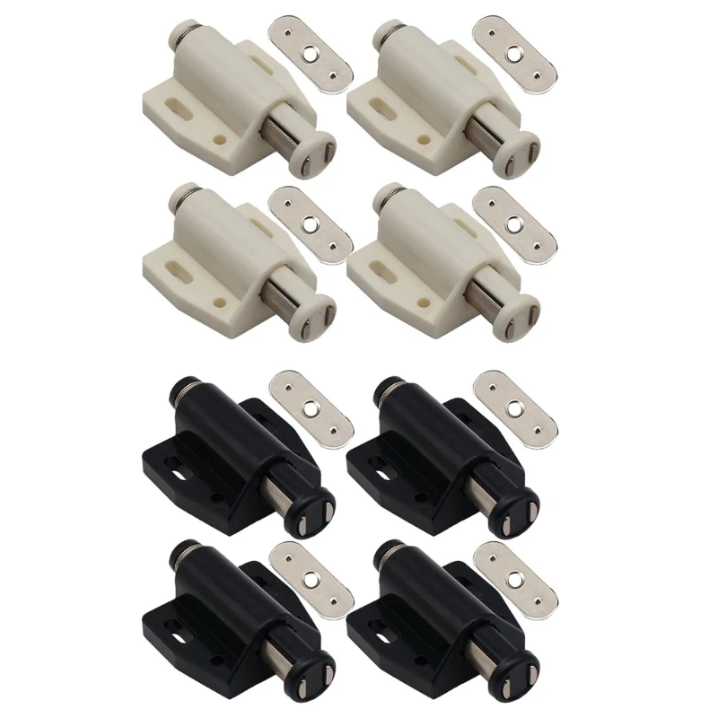Magnetic Door Catch Push Open Magnetic Touch Latchs Plastic Soft Close Strong Spring Loaded Closure Pack