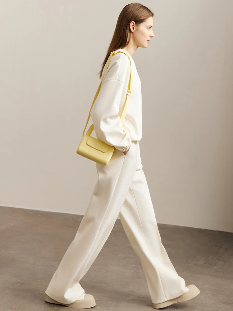 AMll Minimalism Women Tops 2025 Spring Elegant Commuter Fashion Loose Sweatshirs Casual Straight Leg Pants Separately 12241259 3