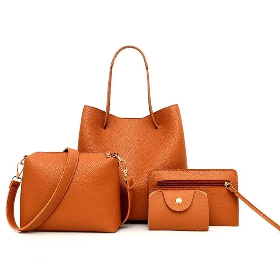 

4psc Set Fashion Luxury Women Shoulder Bags PU Crossbody Bags Wallet New Totes Bag Handbag Clutches Purse Women’s Bag Set