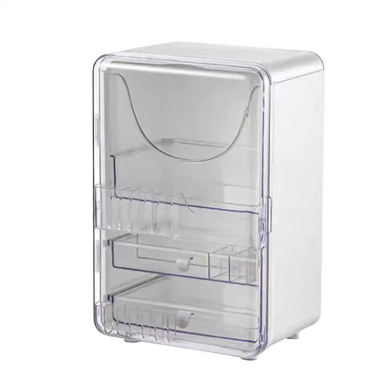 

Countertop Skincare Organizer Vanity Makeup Case With 2 Drawers Desktop Organization Supplies For Foundation Blush Cosmetic