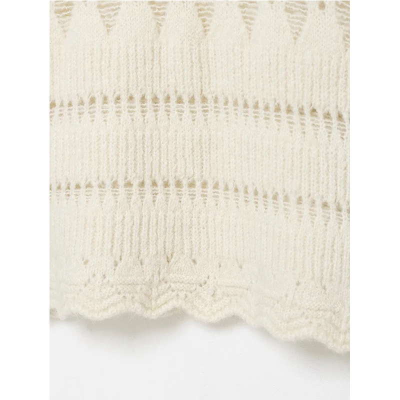 Chic Autumn Knitted Pullover Women Off Shoulder Sweater Fashion Casual Long Sleeve Female Hollow Out Knitwear Top