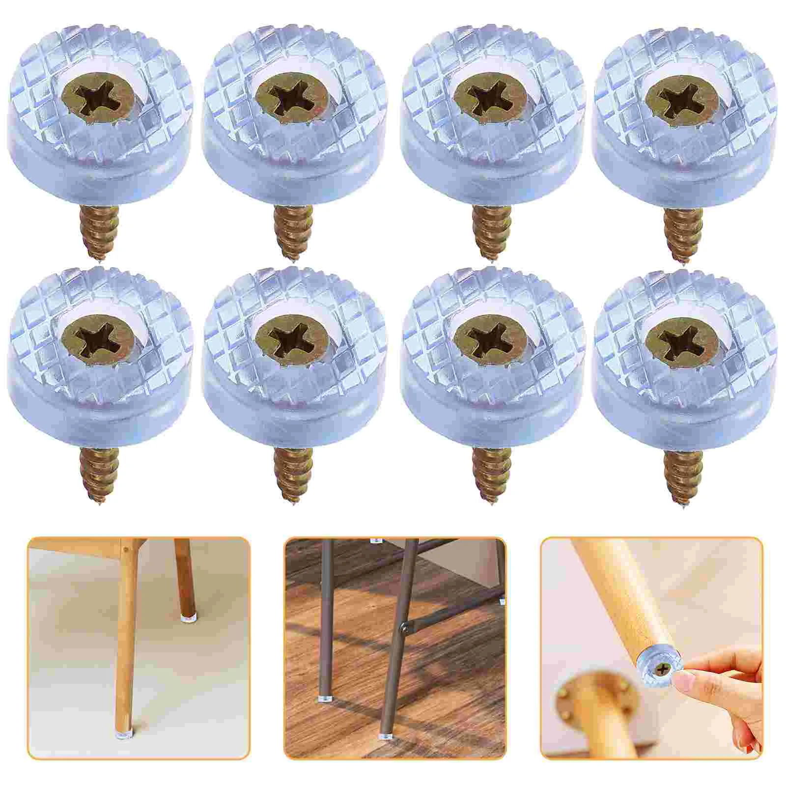 

Silent Anti-slip Heightening Pad Foot Pads Screw-on Rubber Feet for Furniture Metal