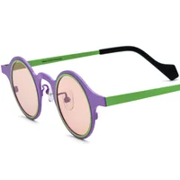 Lunettes de soleil rondes de luxe pour hommes et femmes, protection UV pure pour personnes âgées, lunettes de soleil de haute qualité, mode féminine, correspondance des couleurs, UV400 5