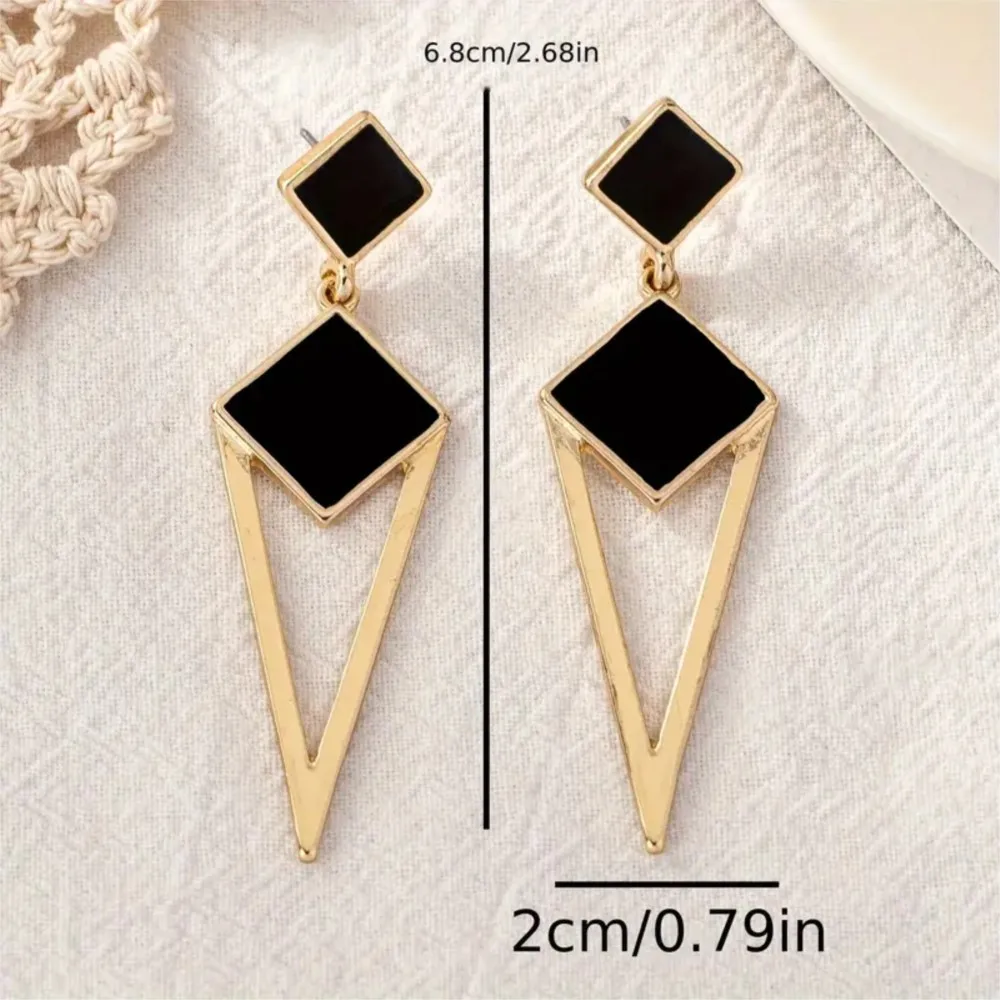 Versatile Geometric Cutout Stud Earrings for Women Minimalist Triangle Earring Statement Party Jewelry Accessories