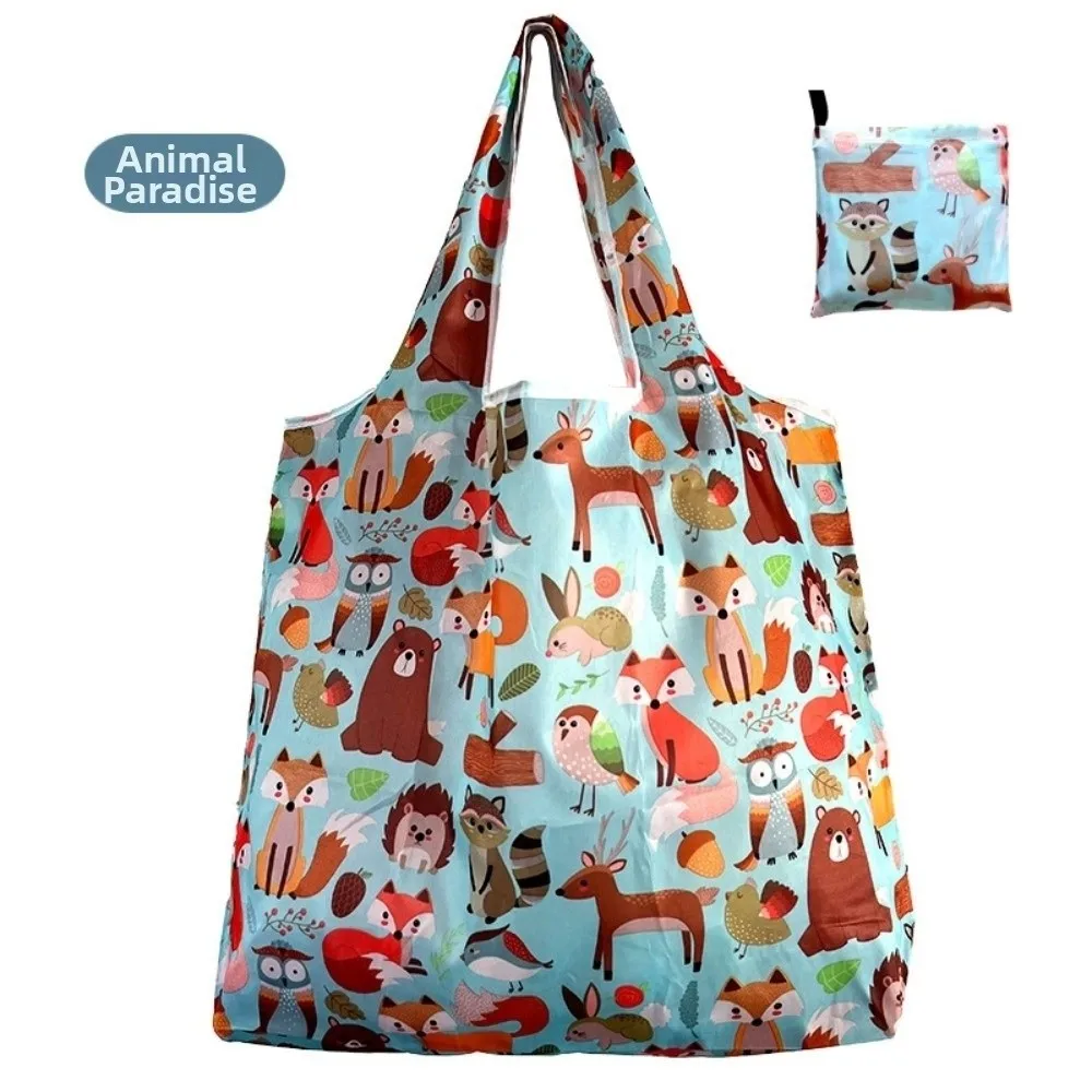 Extra Large Reusable & Washable Foldable Cloth Shopping Bag with Printed Design