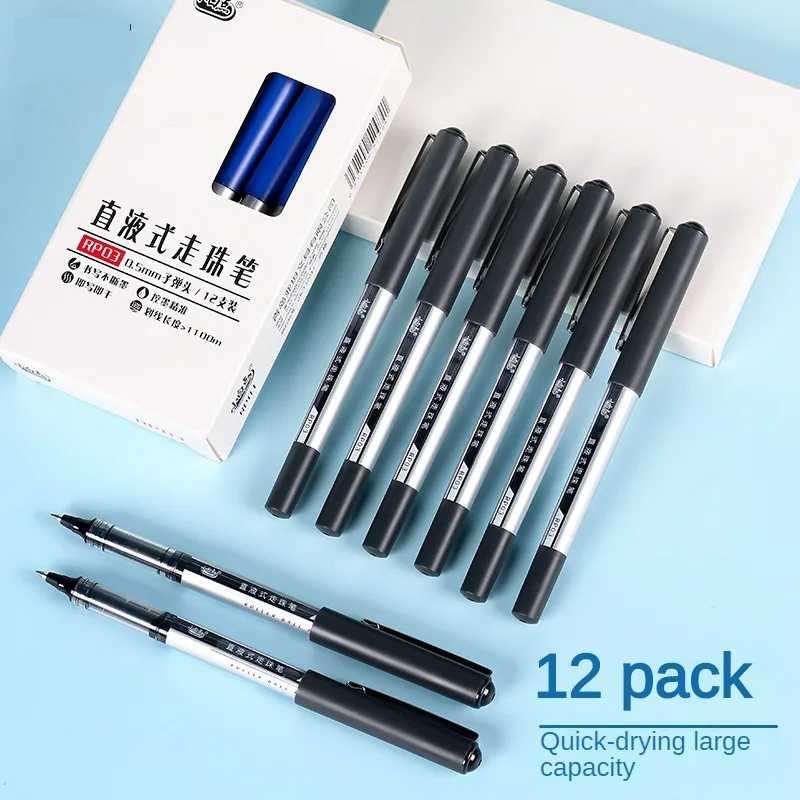 Grande Capacidade Black Ink Gel Pen, Secagem Rápida Material Escolar, Acessórios de Escritório, Canetas bonitos, Canetas de papelaria para escrever, Novo, 0,5 milímetros