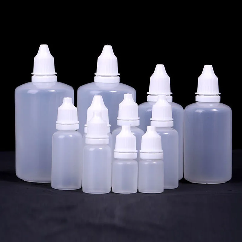 5ml-100ml 실험실 눈 플라스틱 점 적기 병 짤 수 있는 전자 액체 드롭 병 샘플 씰 보관 용기, 어린이 보호 캡 포함
