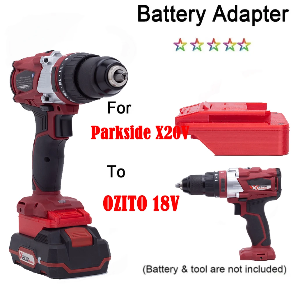 Adattatore Di Conversione Batteria Per Lidl Parkside X20V Team Li-Ion Per Accessori Per Utensili Elettrici Ozito 18V (Non Includere Strumenti E Batter