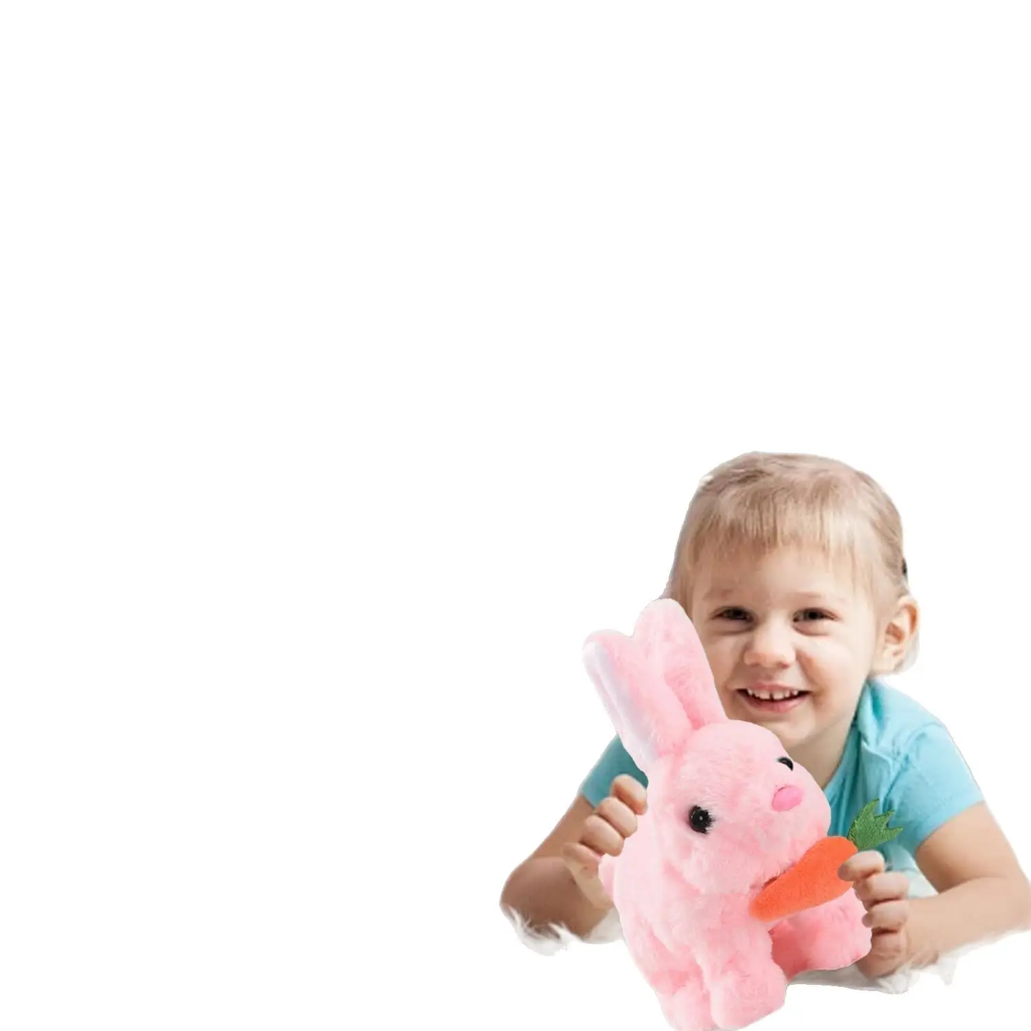Hopping Bunny Toy Realistic Bunny Robot Simulated Rabbit Electric Plush Toy Can Walk, Bark, Move Its Mouth Shake Its Ears