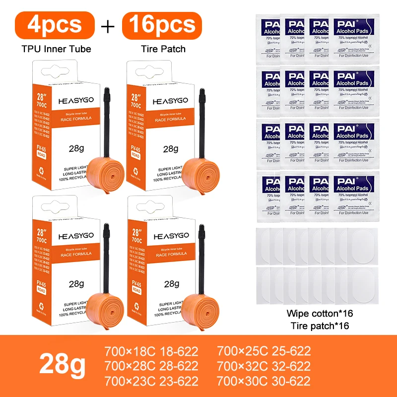 4pcs Orange 16Patch