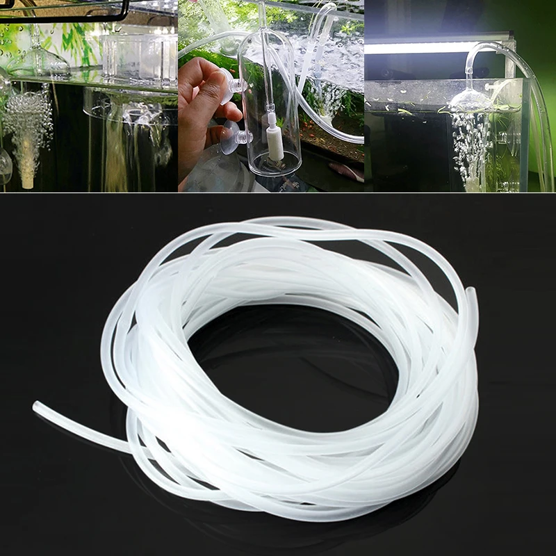 4*6mm Soft Silicone Oxygen Pump Hose 3/5M For Air Bubble Stone Professional Aquarium FishTank Pond Pump Flexible Silicone Tube 2