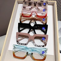 Square Large Frame Reading Glasses Anti Radiation and Anti Blue Light Presbyopia Glasses Simple and Colorful Ultra Light Glasses 1