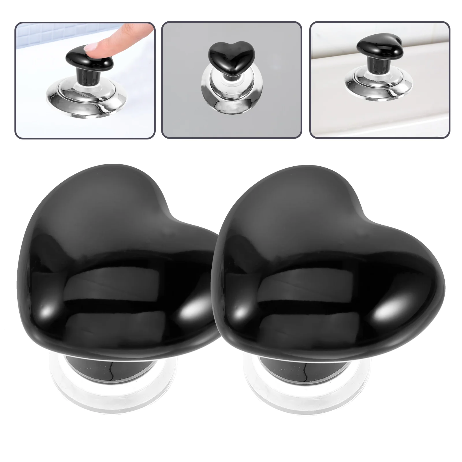 

2 Pcs Toilet Assist Button Heart Shaped Helper for Tank Top Handle Buttons Flush Home Assistant Tool Fashion Bathroom